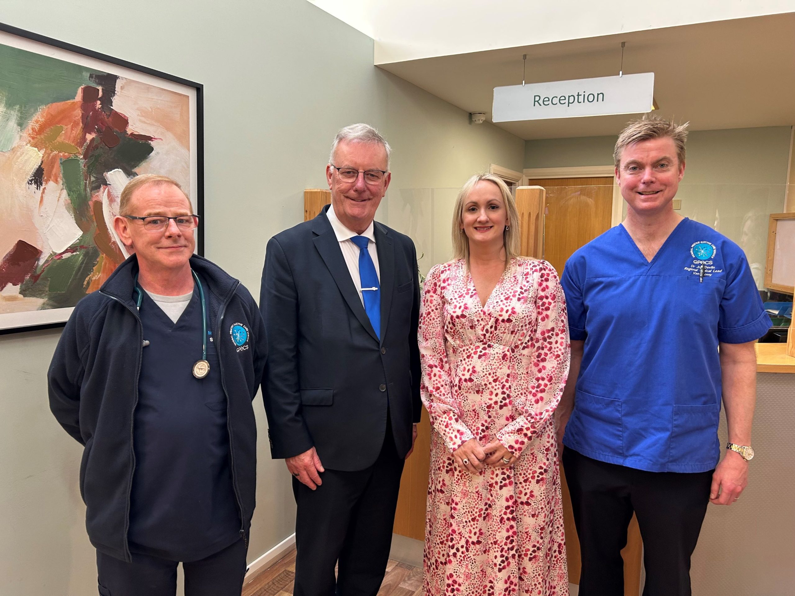 Minister of Health with staff at Glengormley GP Practice